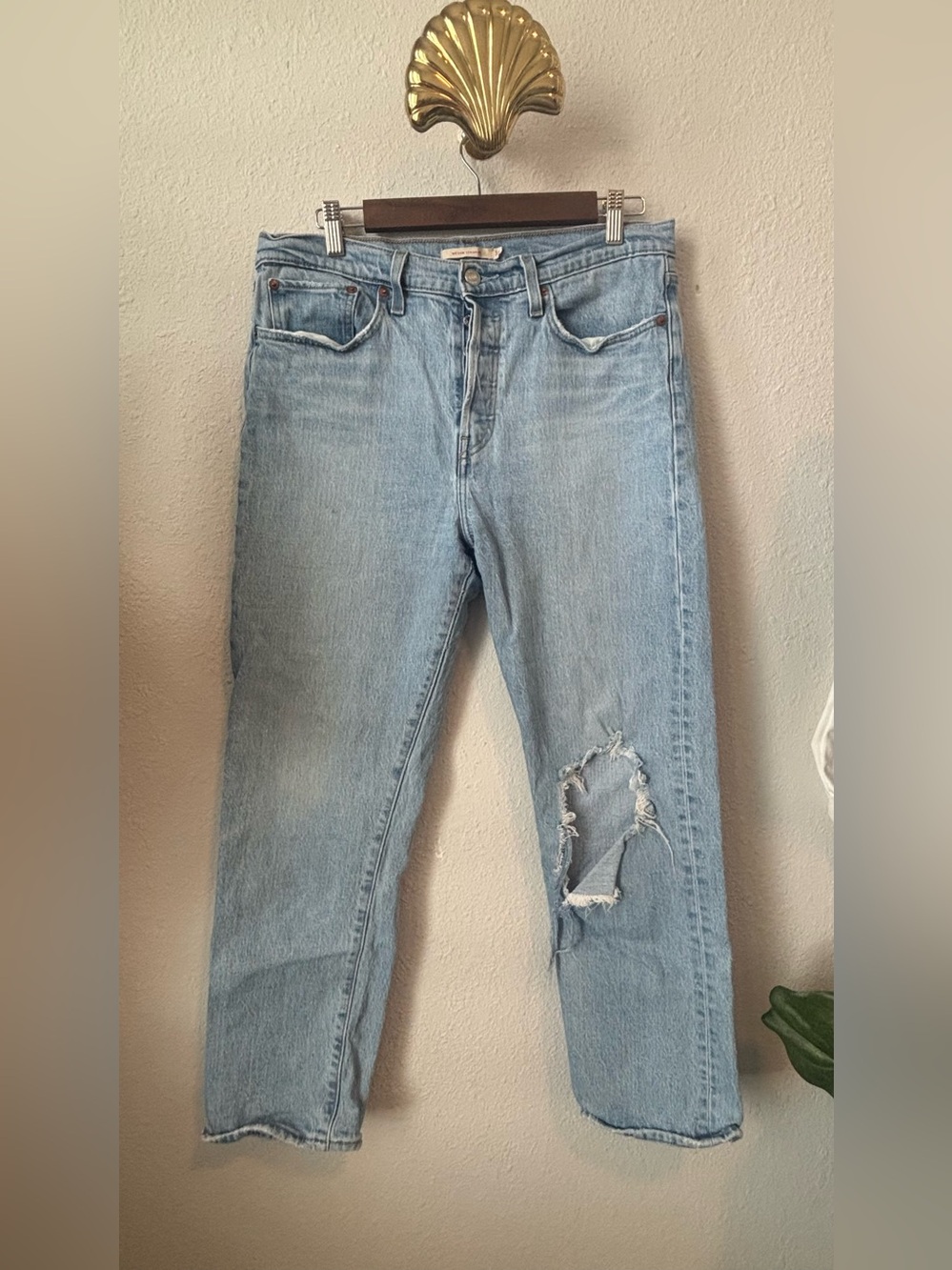 Levi's Light Blue Distressed High-Rise Jeans